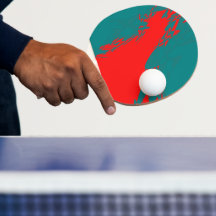 Red and Aqua Ping Pong Paddle