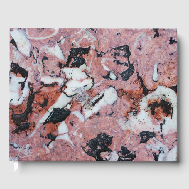 Red and Black Brecciated Marble Stone Texture with Gästebuch (Vorderseite)