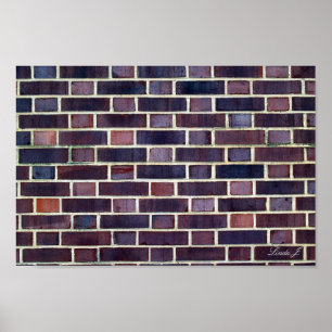 Red and Black Brick Wall Canvas or Poster