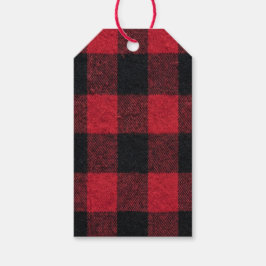 Red and Black Buffalo Plaid Christmas Geschenkanhänger