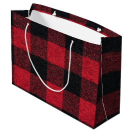 Red and Black Buffalo Plaid Christmas Große Geschenktüte