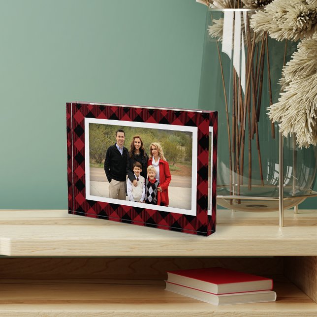 Red and Black Buffalo Plaid Frame Fotoblock (Von Creator hochgeladen)