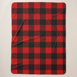 Red and Black Buffalo Plaid Sherpa Blanket Sherpadecke
