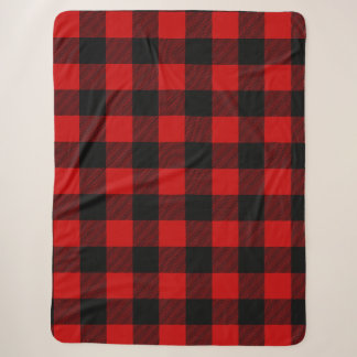 Red and Black Buffalo Plaid Sherpa Blanket Sherpadecke