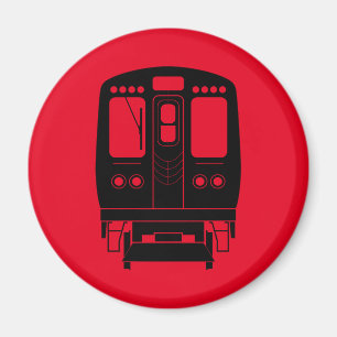 Red and Black Chicago "L" Magnet