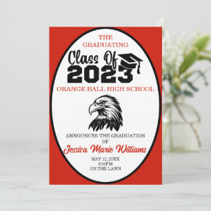 Red and Black Class of 2023 Abschluss Einladung