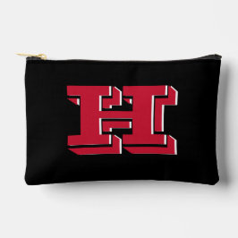 Red and Black College Style Initial Monogram Zubehörtasche