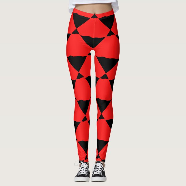 Red and black contemporany art background leggings (Vorderseite)