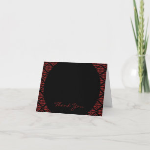 Red and Black Damask Gothic Wedding Vielen Dank Dankeskarte