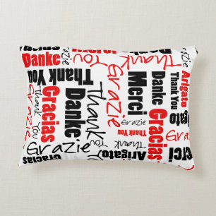 Red and Black DANK YOU Word Collage Zierkissen