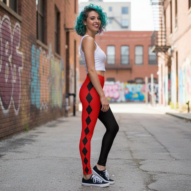 Red and Black Diamond Harlequin  Leggings (Von Creator hochgeladen)