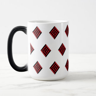 Red and Black Geometric Diamond Pattern Modern Tot Verwandlungstasse