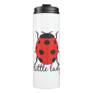 Red and Black Hand Drawn Baby Ladybug Niedlich Bug Thermosbecher