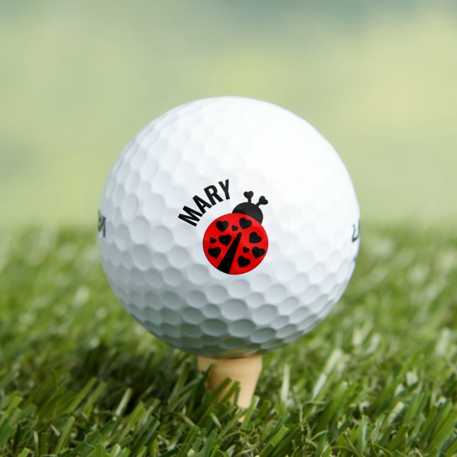 Red and Black Ladybug Golf Ball (Insitu T-Shirt)
