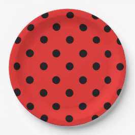 Red and Black Ladybug Pattern Geburtstagsparty Pappteller