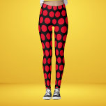 Red And Black Polka Dots Trendy Leggings<br><div class="desc">Red And Black Polka Dots Trendy Leggings
Trendy Modern Red And Black Polka Dots Trendy Leggings</div>