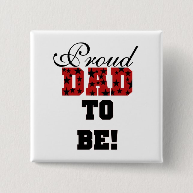 Red and Black Proud Vater to Be Tshirts and Gifts Button (Vorderseite)