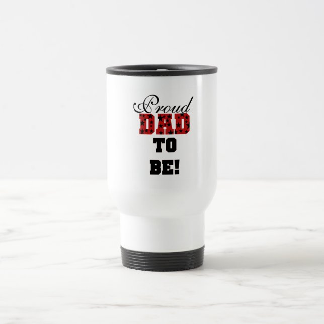 Red and Black Proud Vater to Be Tshirts and Gifts Reisebecher (Mittel)