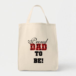 Red and Black Proud Vater to Be Tshirts and Gifts Tragetasche