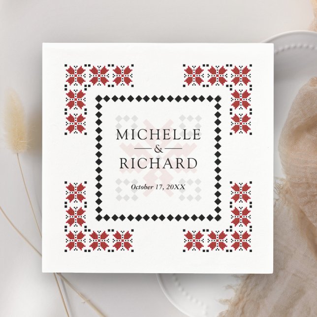 Red and Black Ukrainian Embroidery Wedding Serviette (Von Creator hochgeladen)