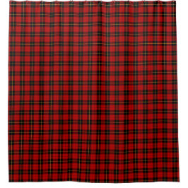 Red and Black Wallace Clan Scottish Tartan Duschvorhang