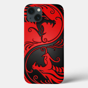 Red and Black Yin Yang Dragons iPhone 13 Hülle