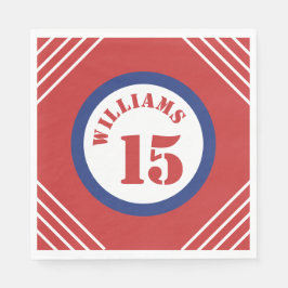 Red and Blue Baseball Theme Serviette