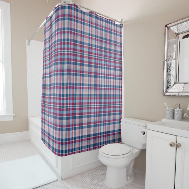 Red and Blue Classic Plaid Duschvorhang (Beispiel)
