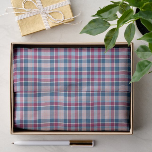 Red and Blue Classic Plaid Pattern Seidenpapier (Geschenk)