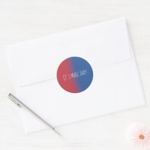 Red and Blue It's Mail Day Umschlag Aufkleber