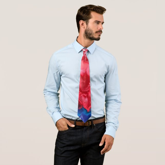 Red and Blue Lava Design Abstrakte Krawatte (Beispiel)