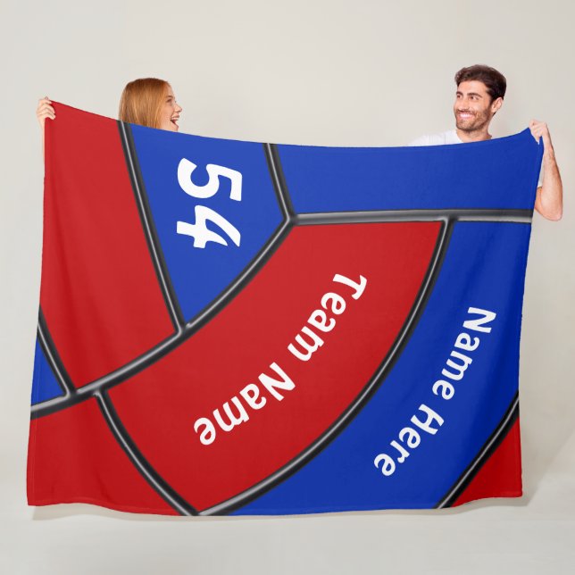Red and Blue Personalisiert Volleyball - Geschenki Fleecedecke (Beispiel)