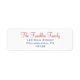 Red and Blue Return Address Label