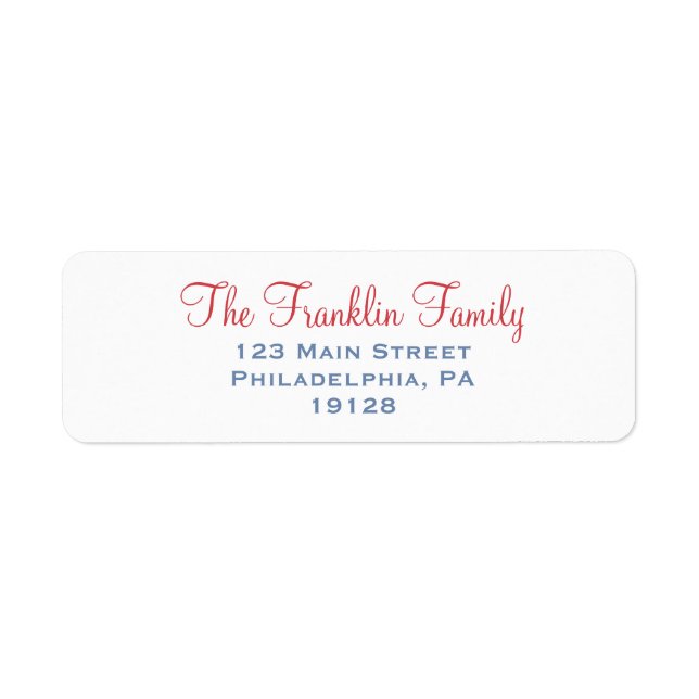 Red and Blue Return Address Label (Vorne)