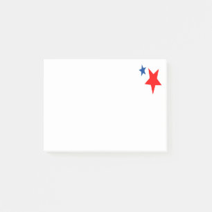 Red and Blue Star Note Pad Post-it Klebezettel