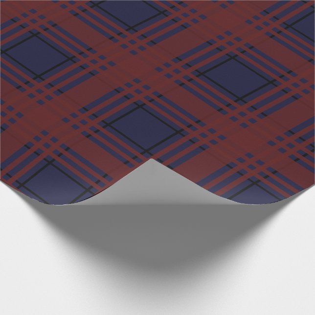 Red and Blue Tartan Plaid Wrapping Paper Geschenkpapier (Ecke)