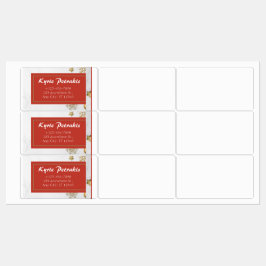 Red and Christmas Background Address Label Etiketten
