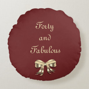 Red and Gold 40 und fabelhaft Rundes Kissen