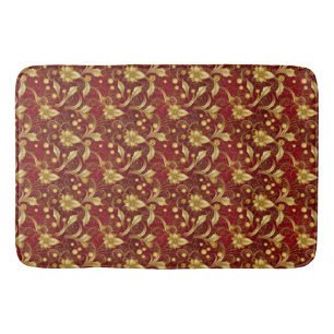 Red and Gold Bath Mat Badematte