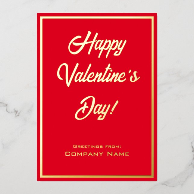 Red and Gold Business Valentine Foil Card Folieneinladung (Vorderseite)