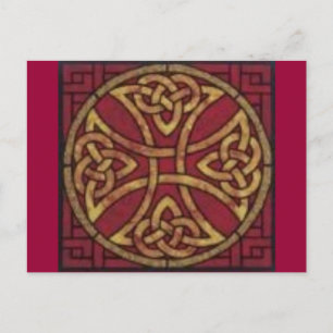 Red and Gold Celtic Knot Postkarte