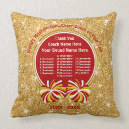 Red and Gold Cheer Coach Geschenke, All Cheerleade Kissen