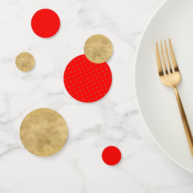 Red and Gold Christmas Confetti Konfetti (Gruppe)