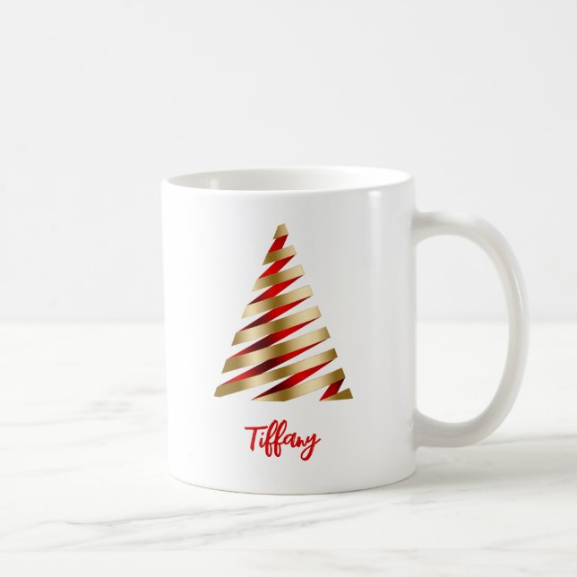 Red and Gold Christmas Tree Kaffeetasse (Rechts)