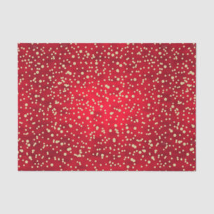 Red and Gold Confetti Weihnachtsmuster Seidenpapier