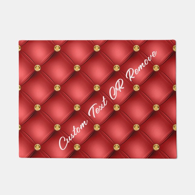 Red and Gold Doormat mit benutzerdefiniertem Text Fußmatte (Vorderseite)