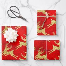 Red and Gold Foil Rentierfestival