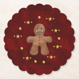 Red and Gold Gingerbrot Mann Niedlich Weihnachten Untersetzer