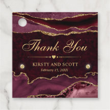 Red and Gold Glitzer Marble Agate Wedding
