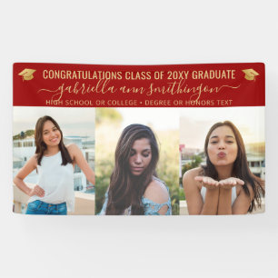 Red and Gold Graduation 3 Foto Banner